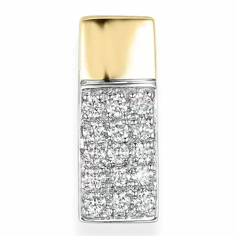 diamantanheng i 14 karat gull og hvitt gull 0,25 ct