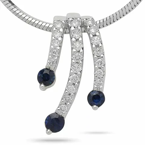 Trendy safir diamantanheng i 14 karat hvitt gull 0,16 ct 0,26 ct