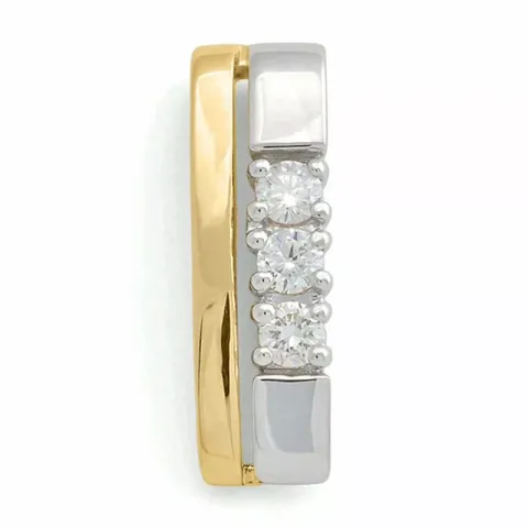 diamantanheng i 14 karat gull og hvitt gull 0,15 ct