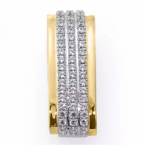 firkantet diamantanheng i 14 karat gull og hvitt gull 0,32 ct