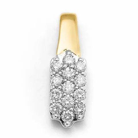 diamantanheng i 14 karat gull og hvitt gull 0,17 ct