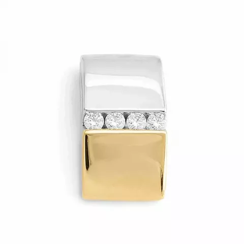 diamantanheng i 14 karat gull og hvitt gull 0,20 ct