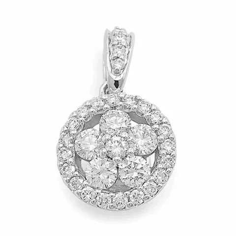 rundt diamantanheng i 14 karat hvitt gull 0,74 ct