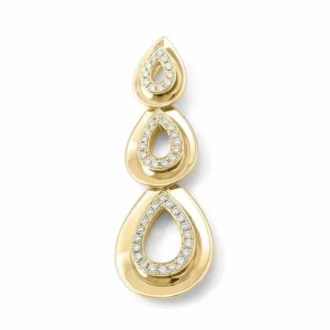 Dråpeformet diamantanheng i 14 karat gull 0,25 ct