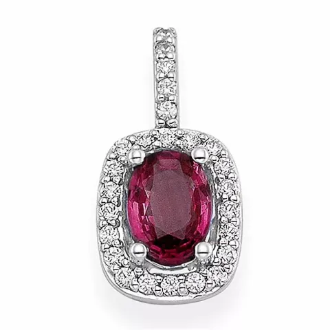 rubin anheng i 14 karat hvitt gull 0,19 ct 1,00 ct