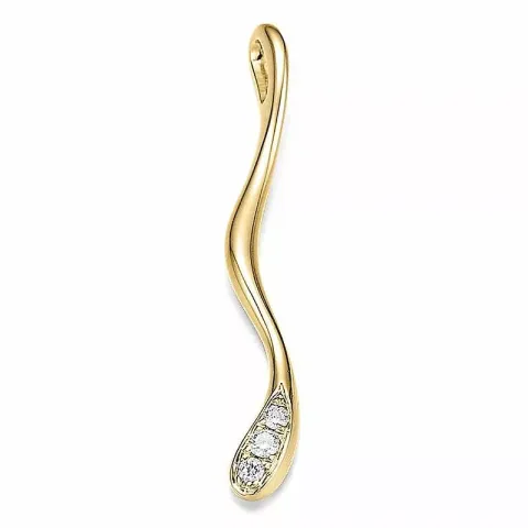 diamant anheng i 14 karat gull 0,056 ct