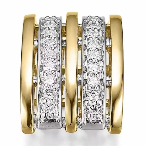 Trendy abstrakt diamant anheng i 14 karat gull og hvitt gull 0,342 ct