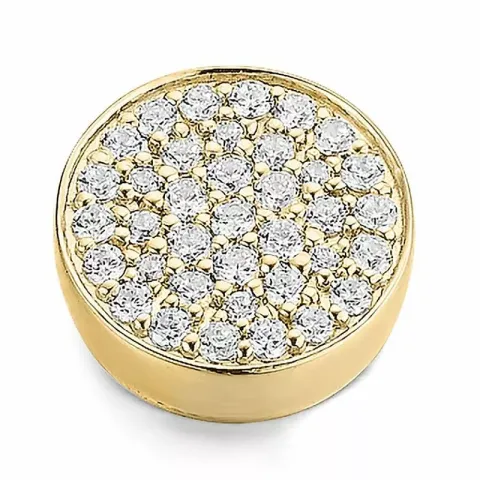rundt dame diamantanheng i 14 karat gull 0,337 ct