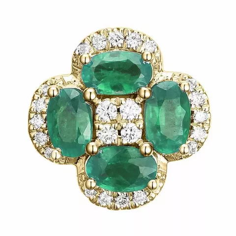 smaragd diamantanheng i 14 karat gull 0,13 ct 1,0 ct