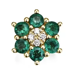 blomst smaragd diamantanheng i 14 karat gull 0,86 ct 0,04 ct