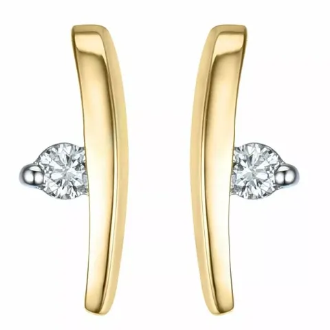 diamant ørestikker i 14 karat gull og hvitt gull med diamant 