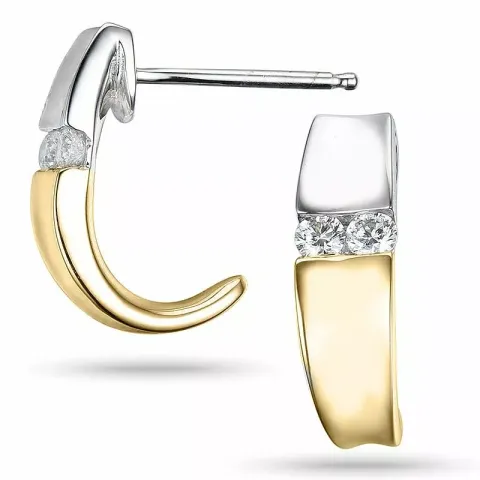 hvite diamant halvcreol i 14 karat gull og hvitt gull med diamant