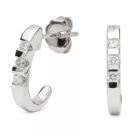 diamant halvcreol i 14 karat hvitt gull med diamant