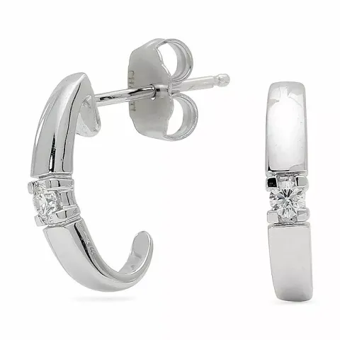 halvcreol i 14 karat hvitt gull med diamant