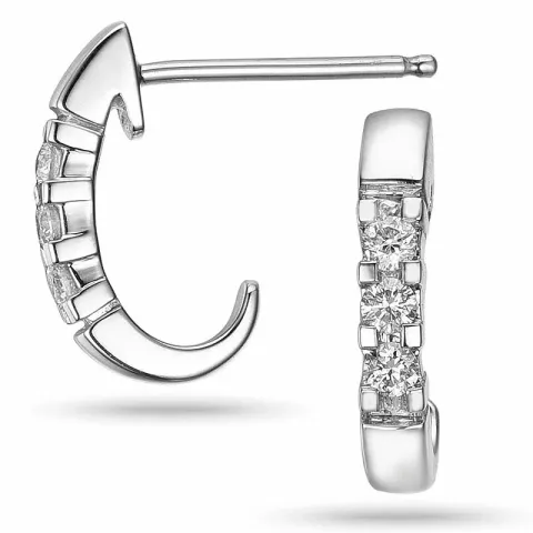 Diamant halvcreol i 14 karat hvitt gull med diamanter