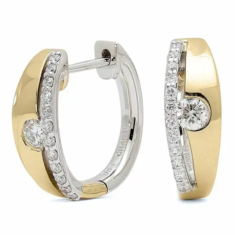 13 mm diamant creol i 14 karat gull og hvitt gull med diamant