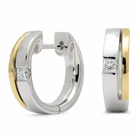 13 mm diamant creol i 14 karat gull og hvitt gull med diamant