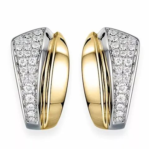 diamant creol i 14 karat gull og hvitt gull med diamant