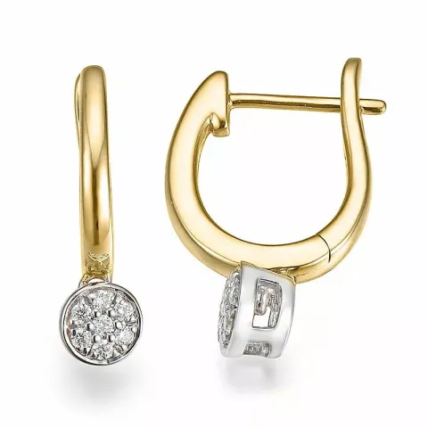 18 mm diamant creol i 14 karat gull og hvitt gull med diamant