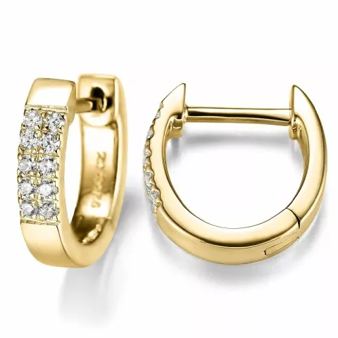 12 mm diamant creol i 14 karat gull med diamant