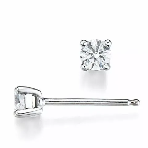 diamant solitaireørepynt i 14 karat hvitt gull med diamant