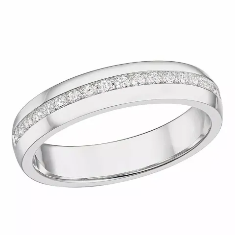 diamantring i 14 karat hvitt gull 0,21 ct