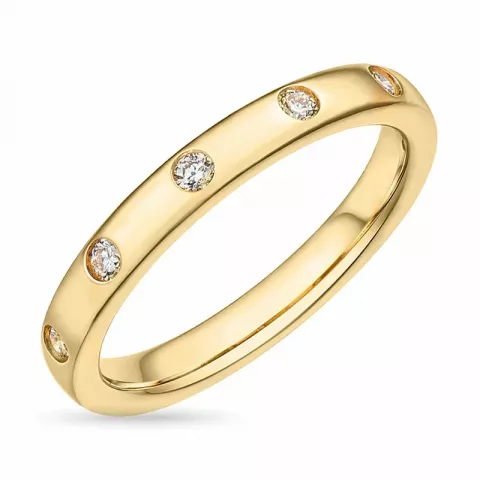 diamant gull ring i 14 karat gull 0,15 ct