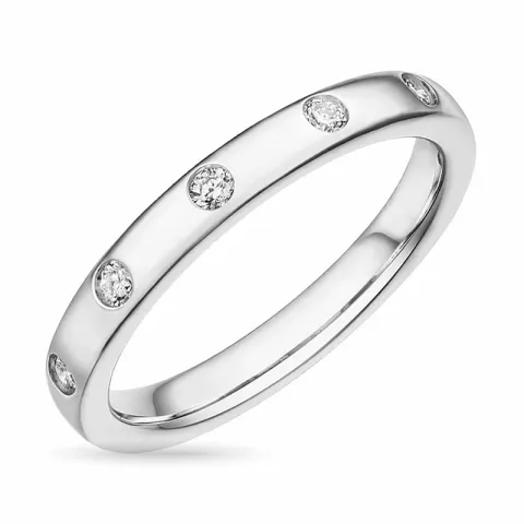 diamant ring i 14 karat hvitt gull 0,15 ct