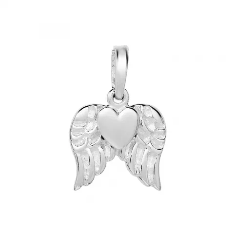 Hjerte engel anheng i sølv