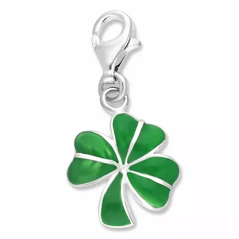 trekløver charms anheng i sølv 