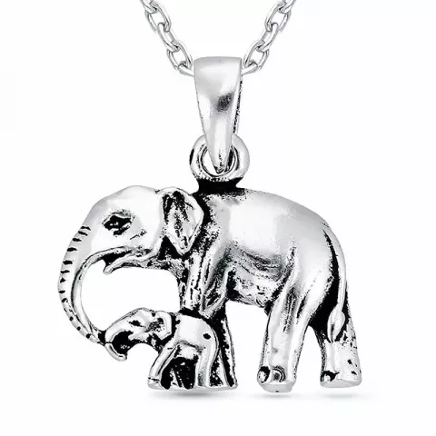 elefant anheng i sølv