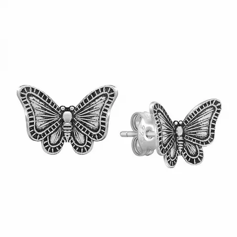 sommerfugl ørestikker i sølv