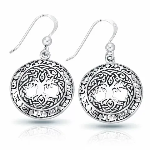 19 mm livets tre øredobber i sølv