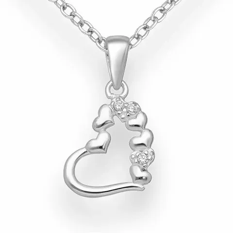 hjerte anheng i sølv