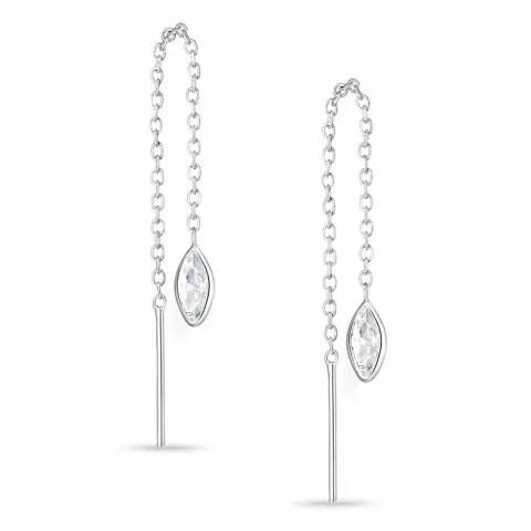 lange kjedeøreringer i sølv