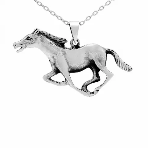Stort hester anheng i sølv