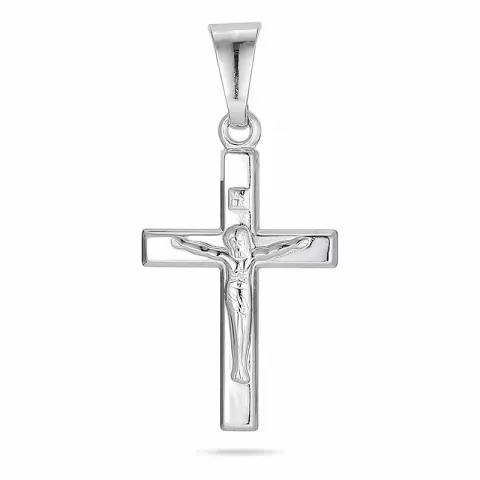 19 x 11 MM kors med Jesus anheng i sølv