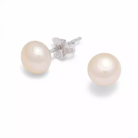 6,5-7 mm runde perle ørestikker i sølv