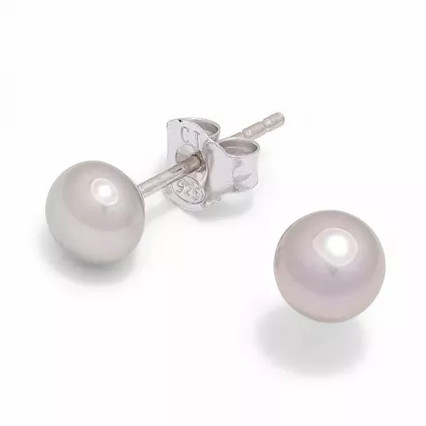 5-5,5 mm grå perle ørestikker i sølv