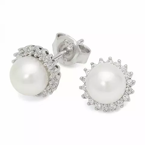 9 mm perle ørestikker i sølv