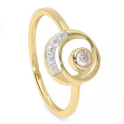 Bedårende sirkel ring i 9 karat gull med rhodium