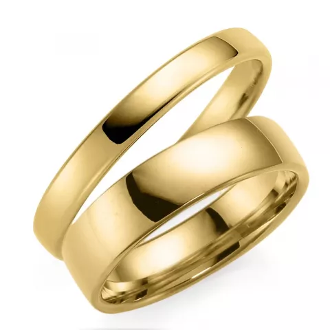 3 og 5 mm gifteringer i 14 karat gull - par