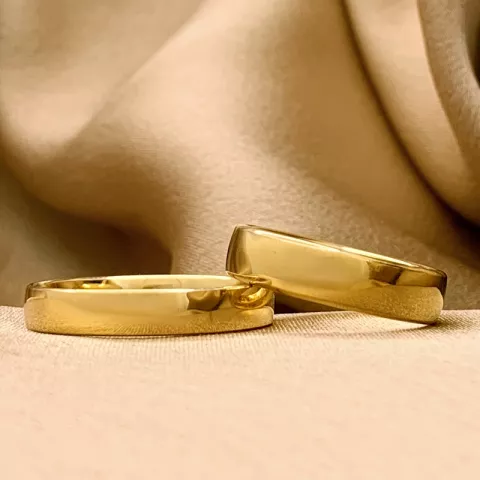 4 og 5 mm gifteringer i 9 karat gull - par