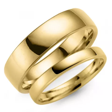 5 og 3 mm gifteringer i 14 karat gull - par