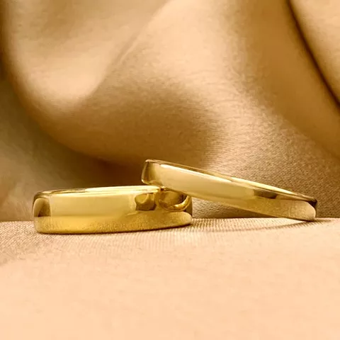 5 og 3 mm gifteringer i 9 karat gull - par