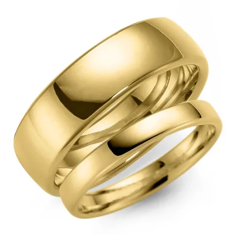 6 og 3 mm gifteringer i 9 karat gull - par