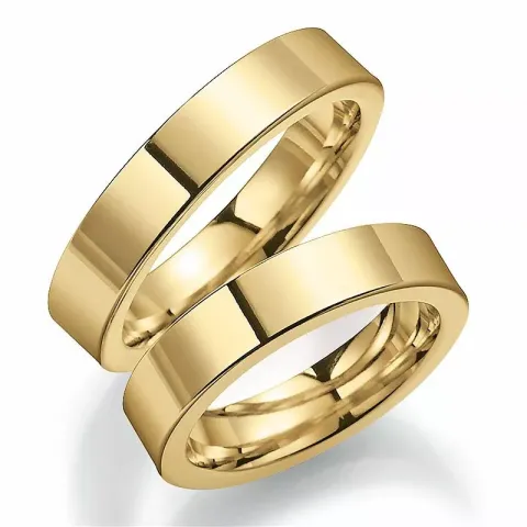 5 mm gifteringer i 14 karat gull - par