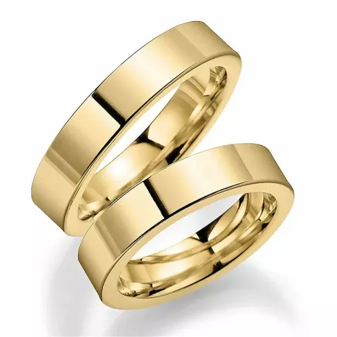 5 mm gifteringer i 9 karat gull - par
