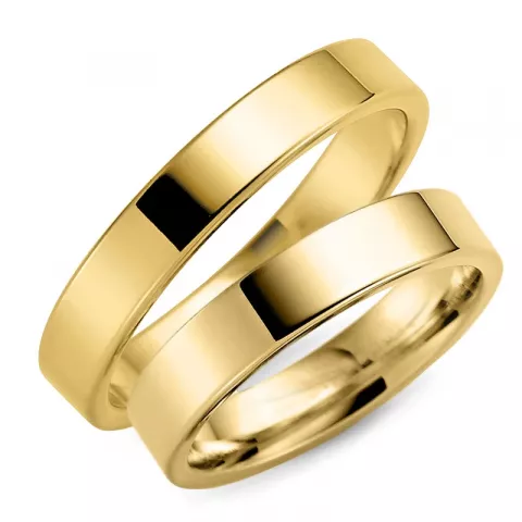 4 og 5 mm gifteringer i 14 karat gull - par