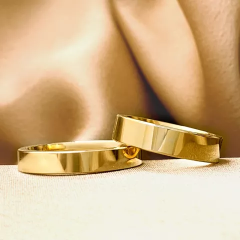 4 og 5 mm gifteringer i 9 karat gull - par